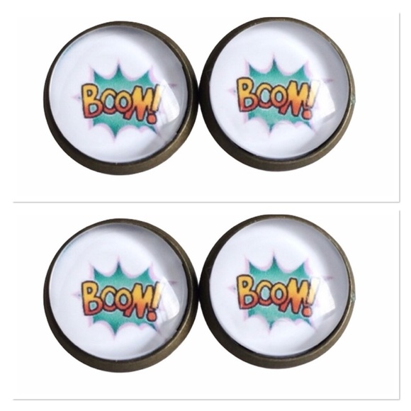 2 for 10🎀 boom bronze tone earrings - Picture 2 of 7